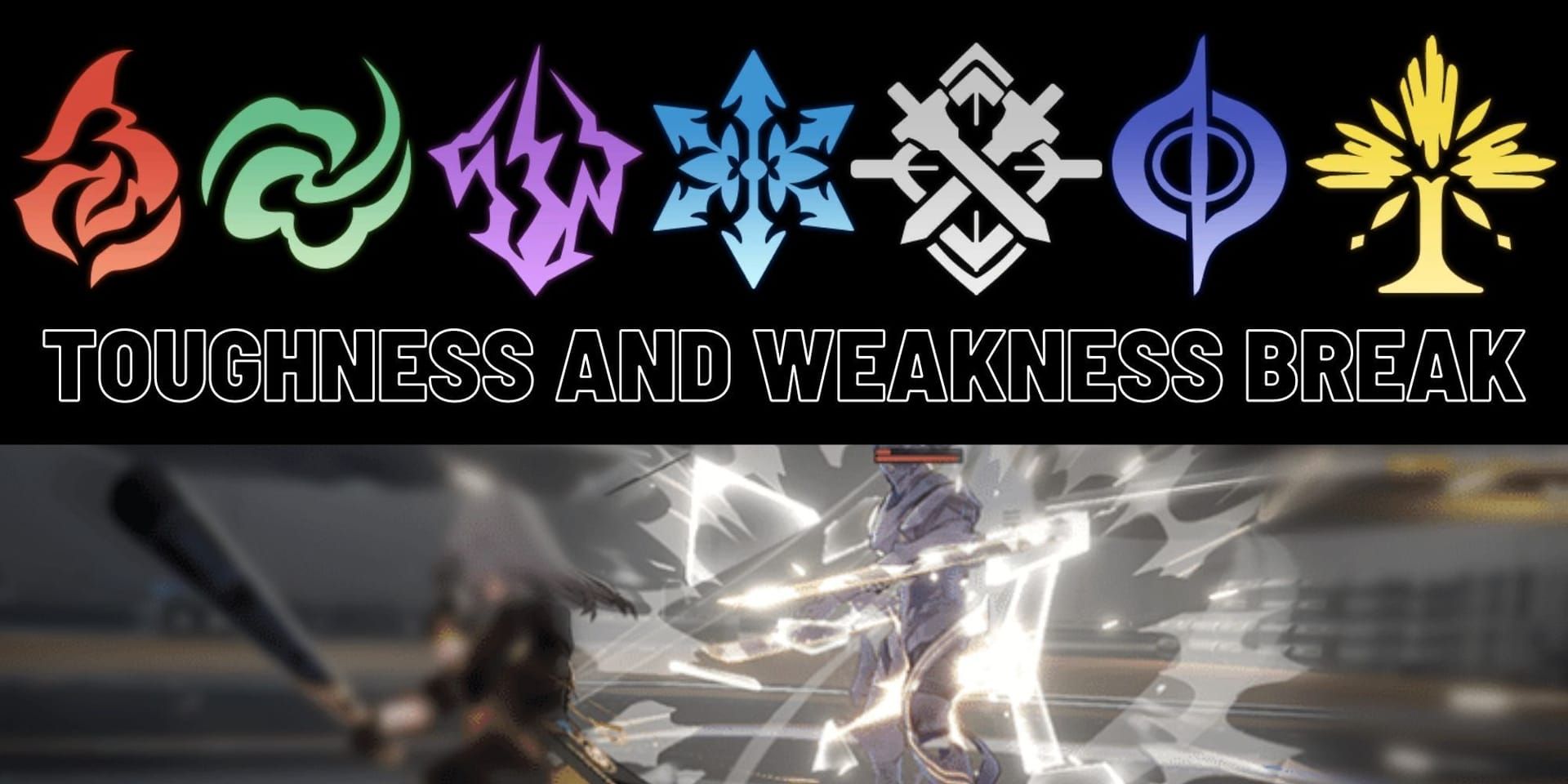 Enemy in broken state showing weakness break effects and vulnerability indicators