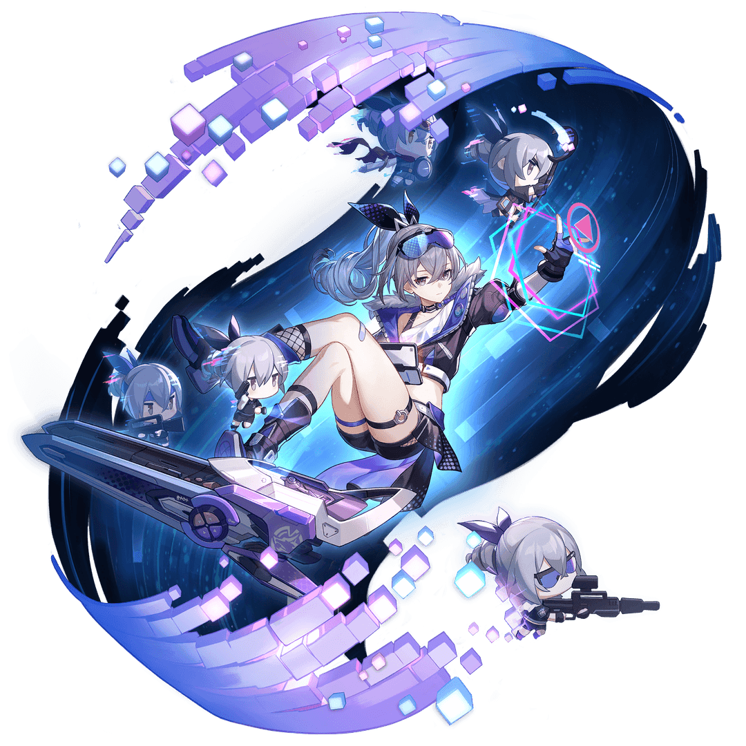 Silver Wolf character from Honkai Star Rail showing her stats and appearance