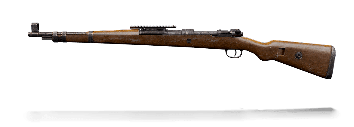 8배율 조준경과 장거리 전투를 위한 부착물 설정이 장착된 PUBG 모바일 Kar98k 저격소총