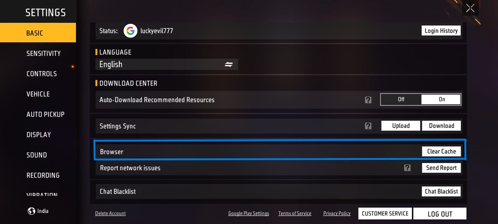 Panduan langkah demi langkah untuk membersihkan cache Free Fire pada tetapan peranti Android