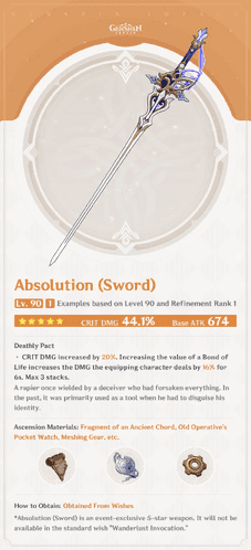Expiadora signature weapon for Clorinde in Genshin Impact
