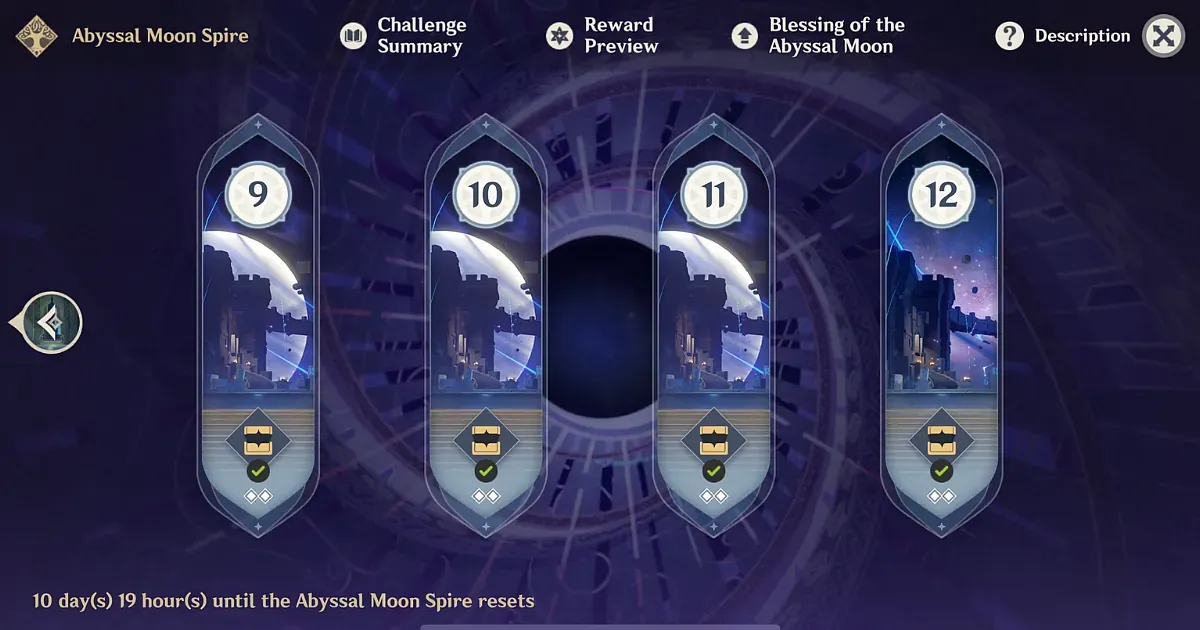 Spiral Abyss Floor 12 interface with Nightsoul blessing active
