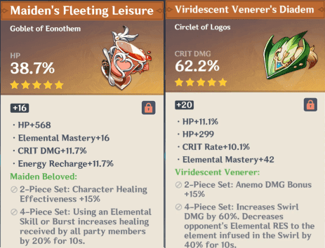 원신 비효율적인 성유물 세트: 추억의 시메나와와 사랑받는 소녀