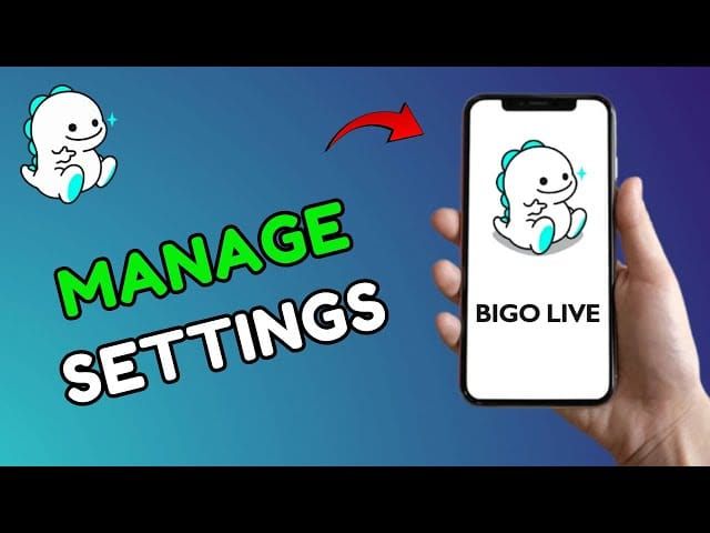 Bigo Live app navigation showing Profile, Settings, and Account Management menu options