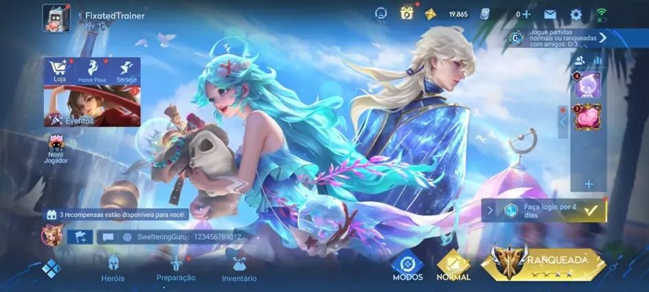 랭크 모드에서 마법사 영웅의 중첩된 미션을 보여주는 왕자영요 스크린샷