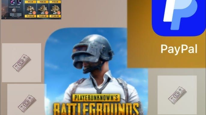 Visual guide demonstrating PayPal payment options for PUBG Mobile UC purchases