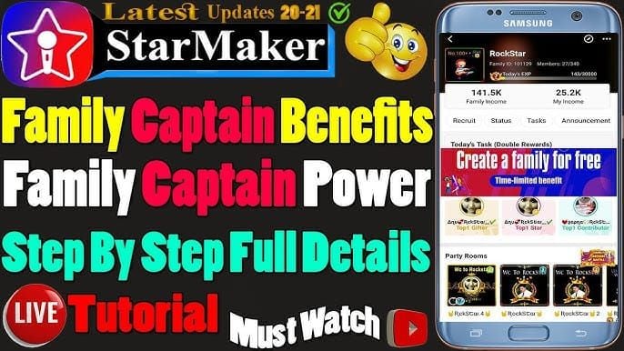Tangkapan layar UI hak istimewa Kapten Level 5 StarMaker