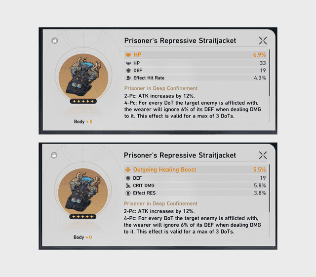 Interface des statistiques de personnage soulignant l'exigence de 120 % de Taux de Coup Effectif pour les builds DoT