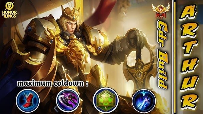 Rekomendasi jalur build equipment Honor of Kings Arthur dengan ikon item dan statistik