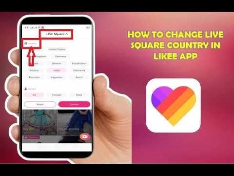 Ecranul de setări al aplicației Likee care arată câmpul pentru regiunea sau țara contului pentru verificarea compatibilității cardului cadou