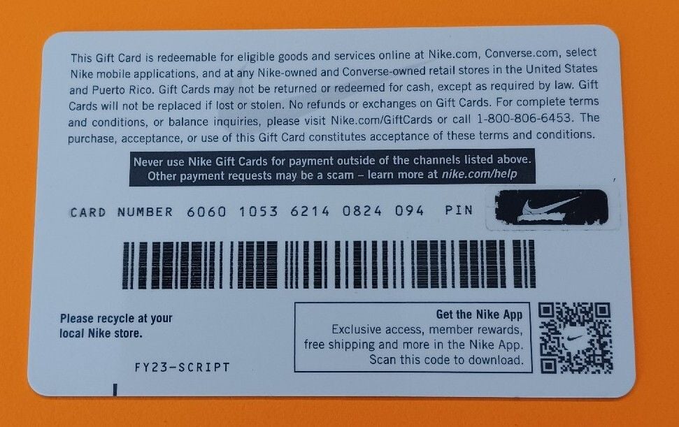 How to recharge Nike Gift Card (AT)