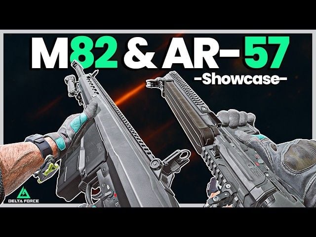 MDR assault rifle and M82 anti-materiel sniper rifle on the firing range