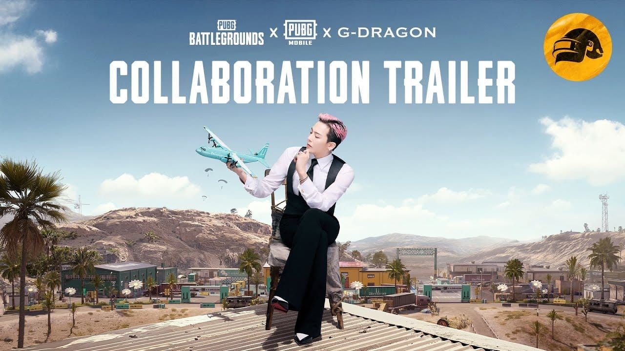 PUBG Mobile G-DRAGON collaboration promotional image showing special themed items and event details