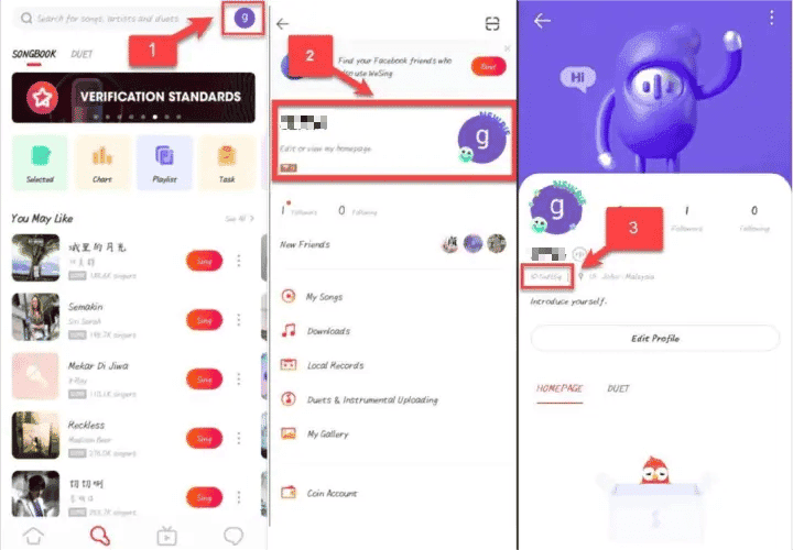 Proces BitTopup doładowania WeSing Kcoins