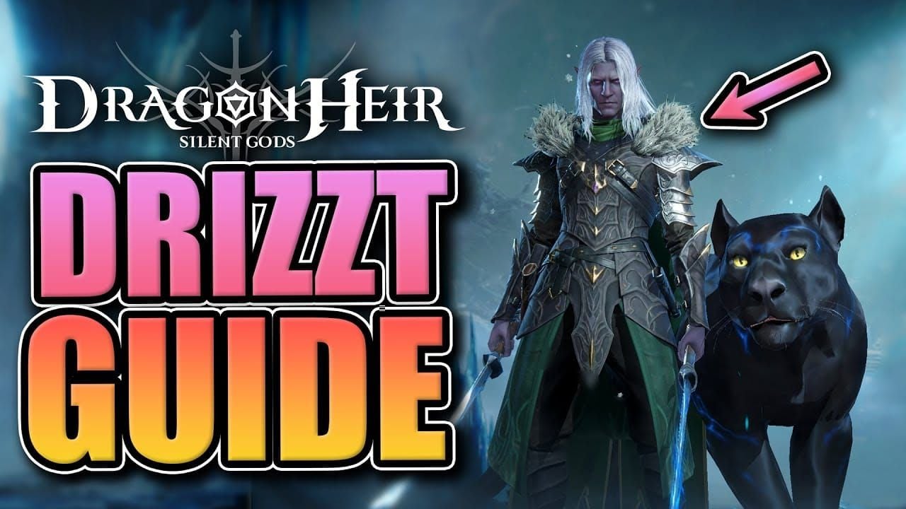 Optimal team composition featuring Drizzt and Hvitar in Dragonheir Silent Gods