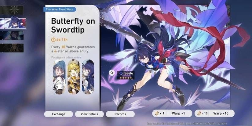 Honkai Star Rail banner interface displaying pity system and pull mechanics