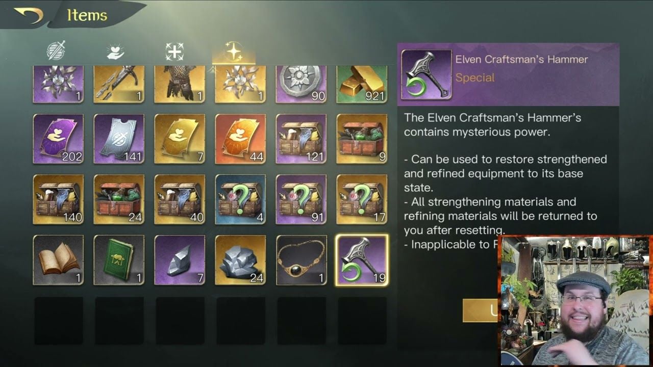 Adventurer's Medal inventory tooltip in The Lord of the Rings Rise to War