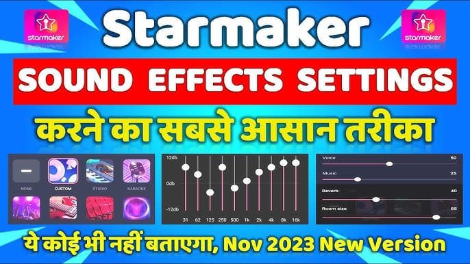 Menu de efeitos vocais e ferramentas do StarMaker