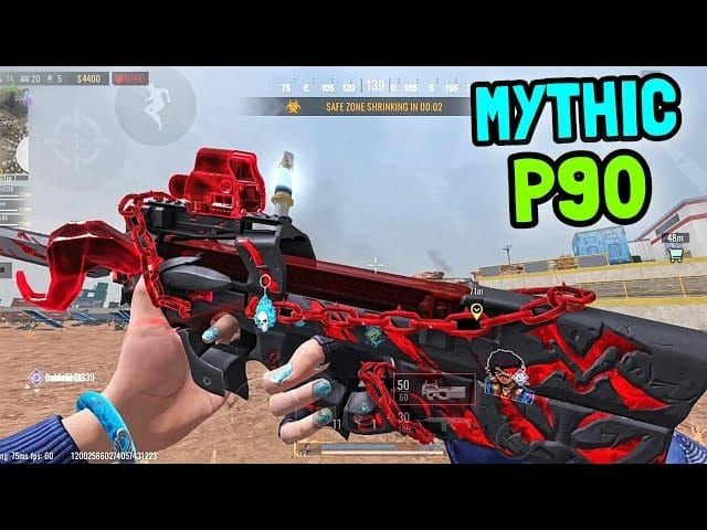 ภาพสกรีนช็อต Blood Strike การใช้ P90 ในโหมด Team Deathmatch เพื่อทำภารกิจสะสมยอดคิล ดาเมจ และจำนวนแมตช์