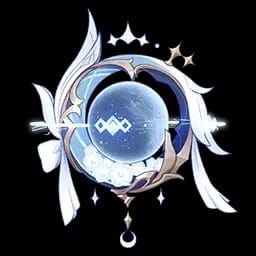 Genshin Impact Nocturne's Curtain Call weapon display with stats