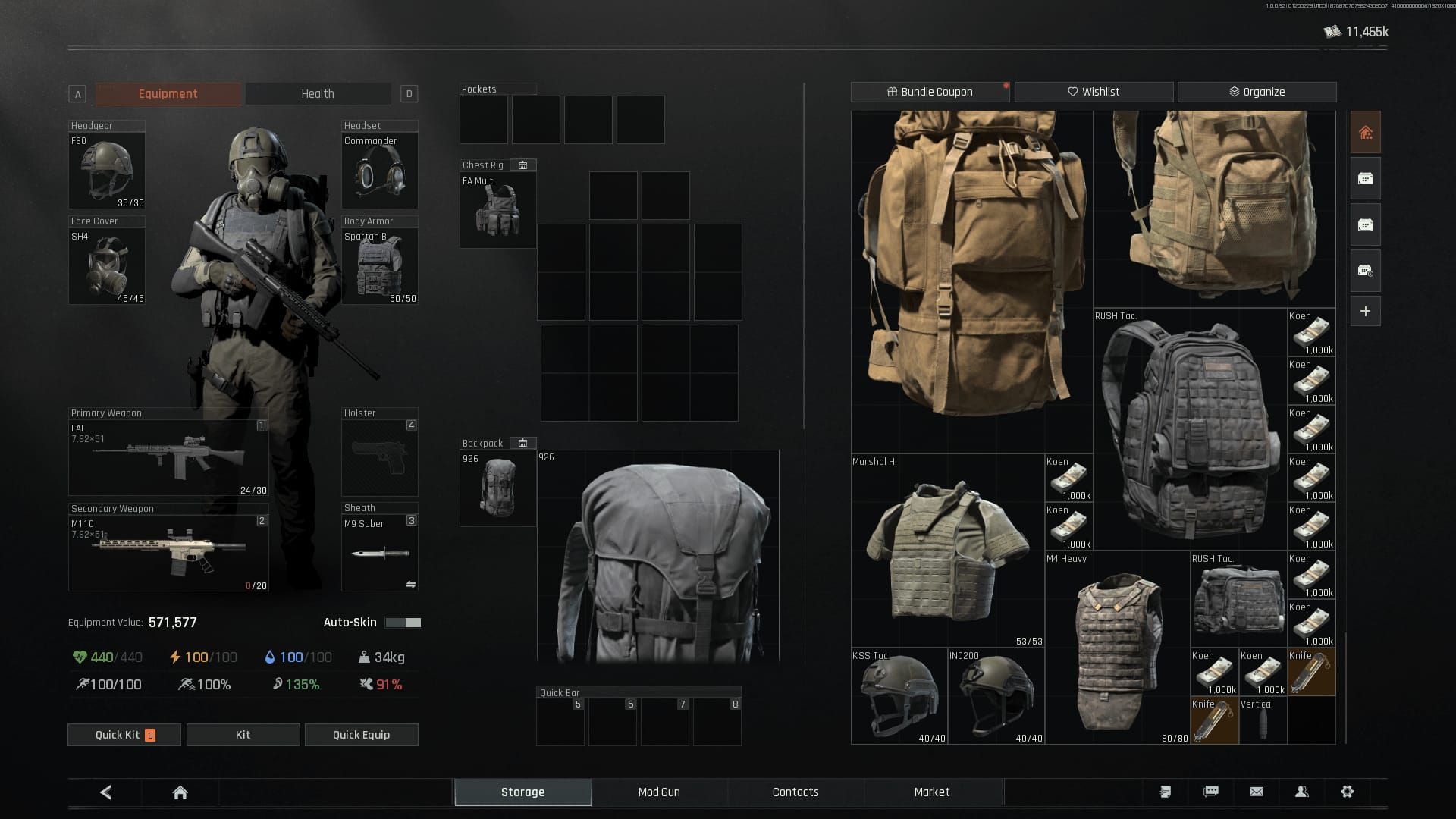 Arena Breakout Elite Subscription expanded inventory interface