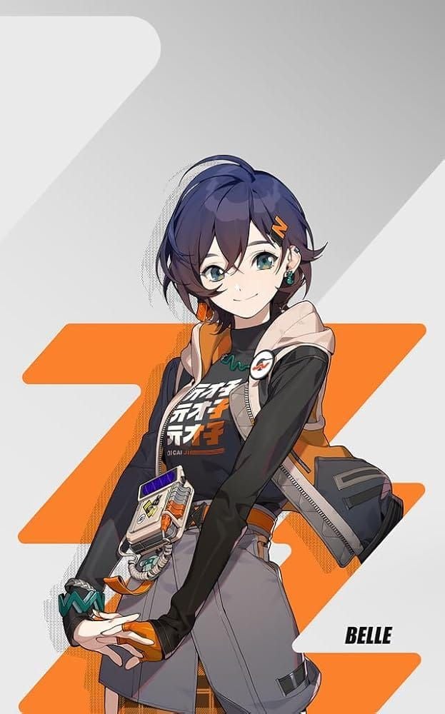 Official Zenless Zone Zero character t-shirts featuring Belle and Wise designs