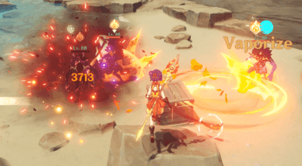 Xiangling using her Pyronado burst ability in Genshin Impact