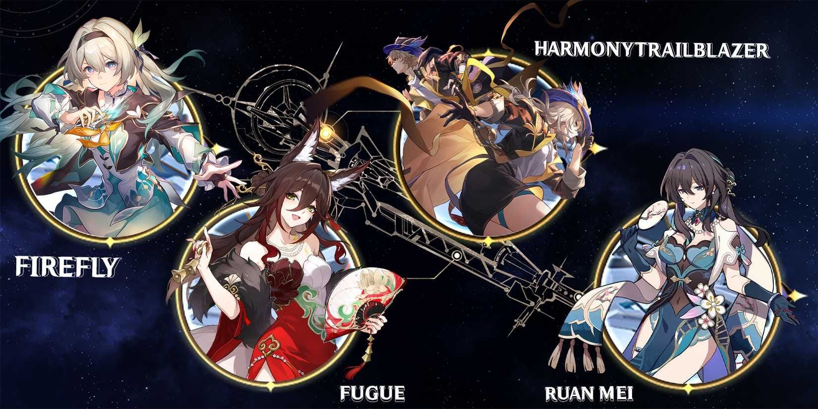 होंकाई स्टार रेल में फायरफ्लाई, हार्मनी ट्रेलब्लेज़र और रुआन मेई कैरेक्टर लाइनअप