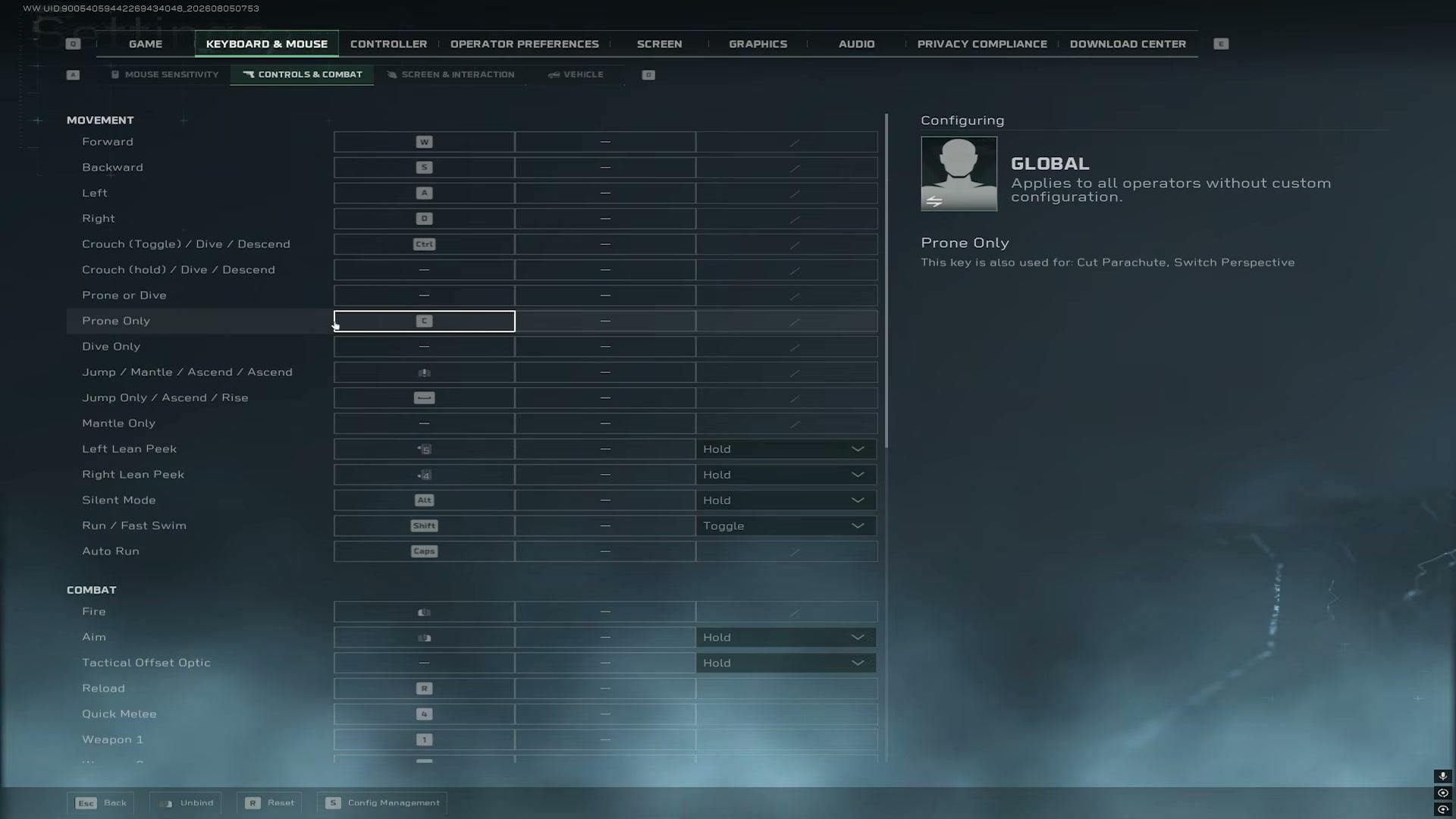Controlli tastiera e mouse e tasti di scelta rapida per il combattimento in Delta Force