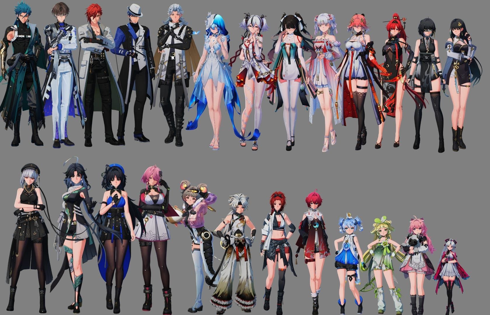 ตารางเปรียบเทียบระดับตัวละคร Luuk Herssen, Sigrika และ Galbrena ใน Wuthering Waves