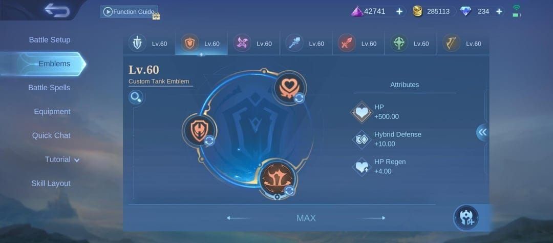 坦克铭文天赋树，显示活力、坚韧和其他坦克专属选项