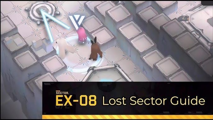 Screenshot of EX-08 starting teleporters in Goddess of Victory NIKKE, indicating left teleporter selection