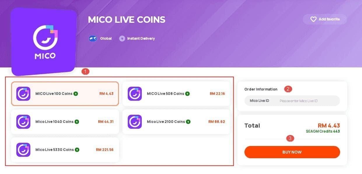 How to recharge MICO Live Coins