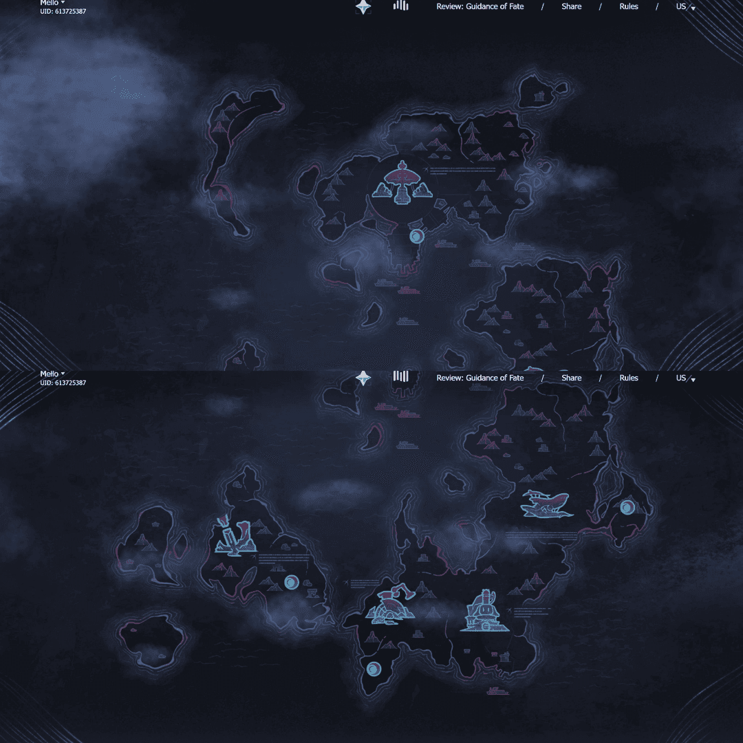 Nod-Krai region map showing three main islands