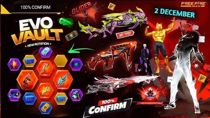 फ्री फायर ग्लाइडर बनाम इवो वॉल्ट पुरस्कारों की तुलना