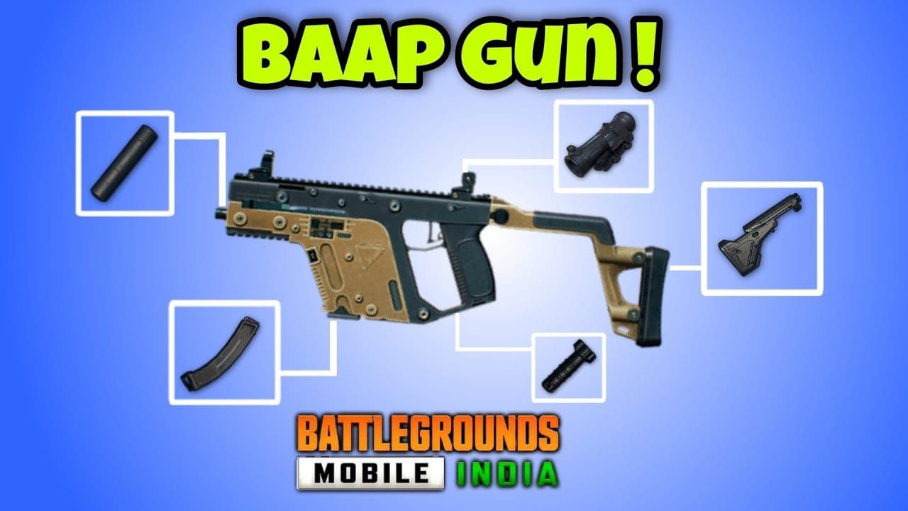 Vector SMG with MVP DOK's configuration showing all attachments in PUBG Mobile
