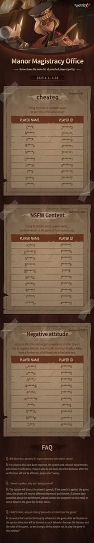 第五人格三级处罚结构图表