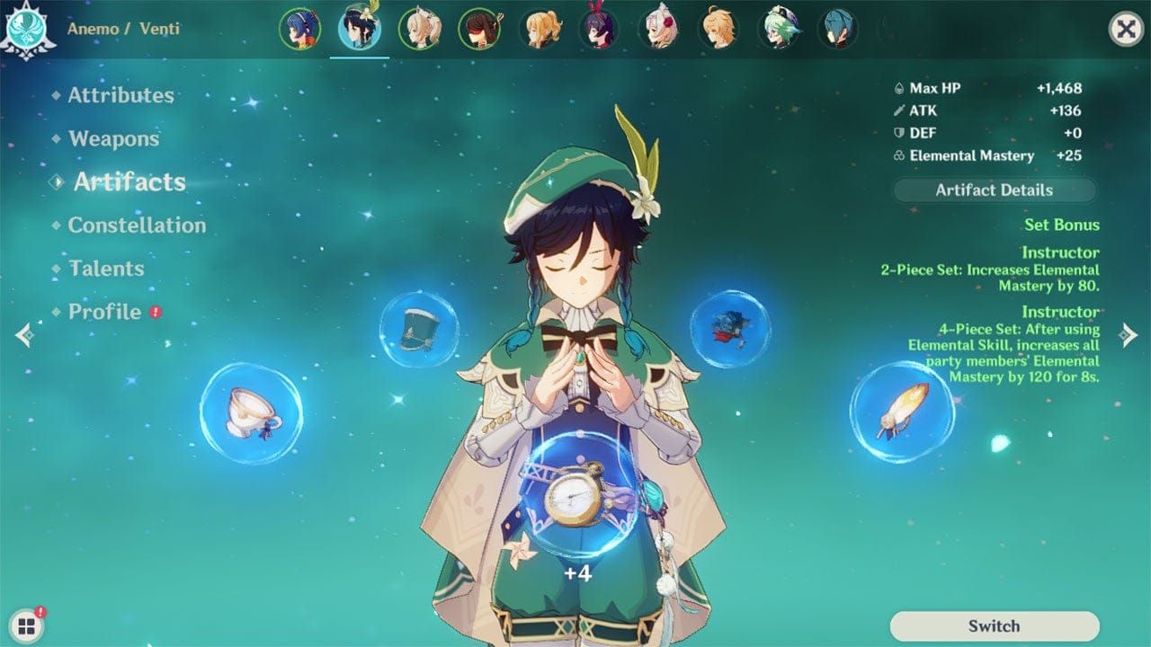 Recommandations de sets d'artefacts pour les builds d'Arlecchino et Diluc dans Genshin Impact