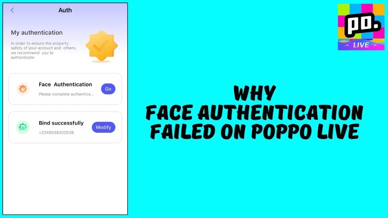 Poppo Live face authentication and level 5 requirement guide
