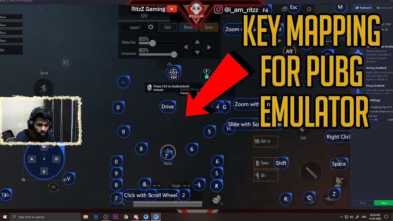 PUBG Mobile running on PC emulator with controller configuration