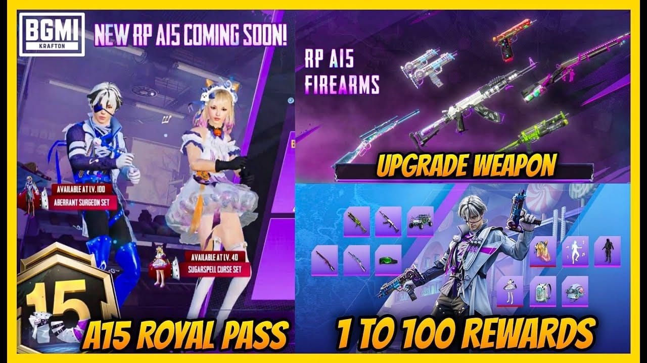 PUBG Mobile A15 Royal Pass early tier rewards including Hallowed Severance outfit and weapon skins