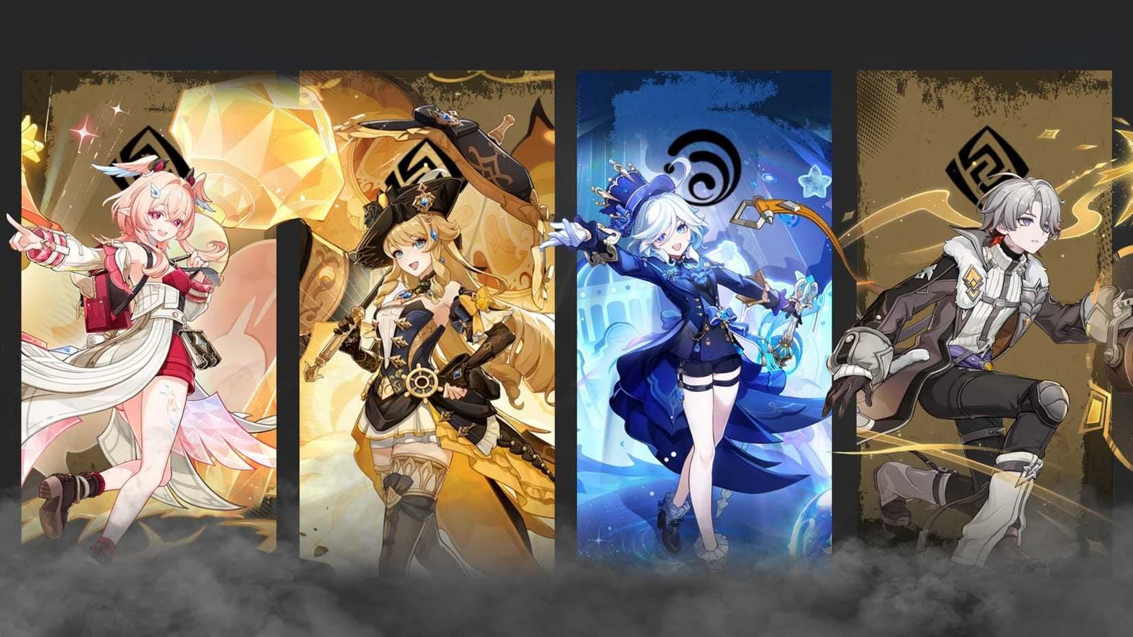 Genshin Impact F2P-team screenshot met Linnea, Navia, Furina