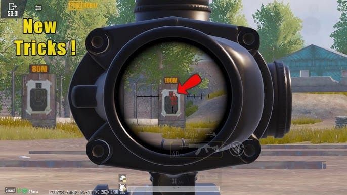 PUBG Mobile 4 倍瞄準鏡瞄準中距離目標