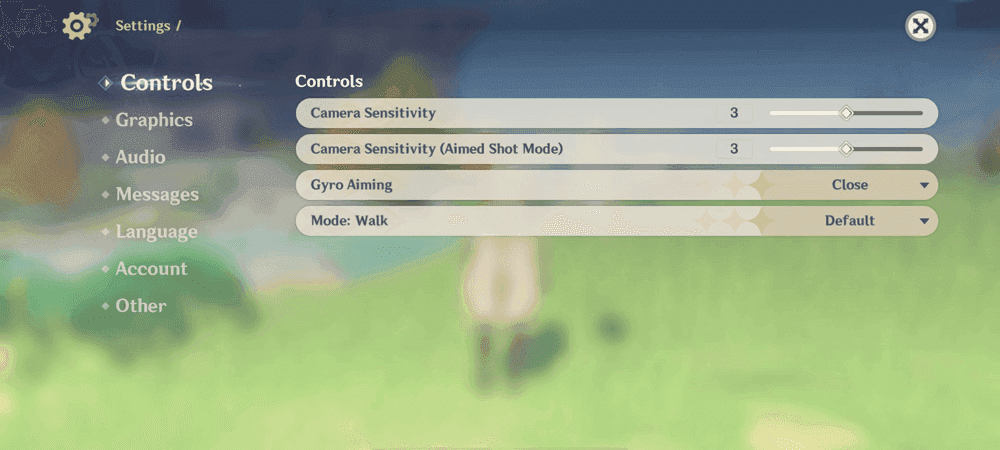 Menu pengaturan dalam game Genshin Impact menunjukkan opsi tukarkan kode