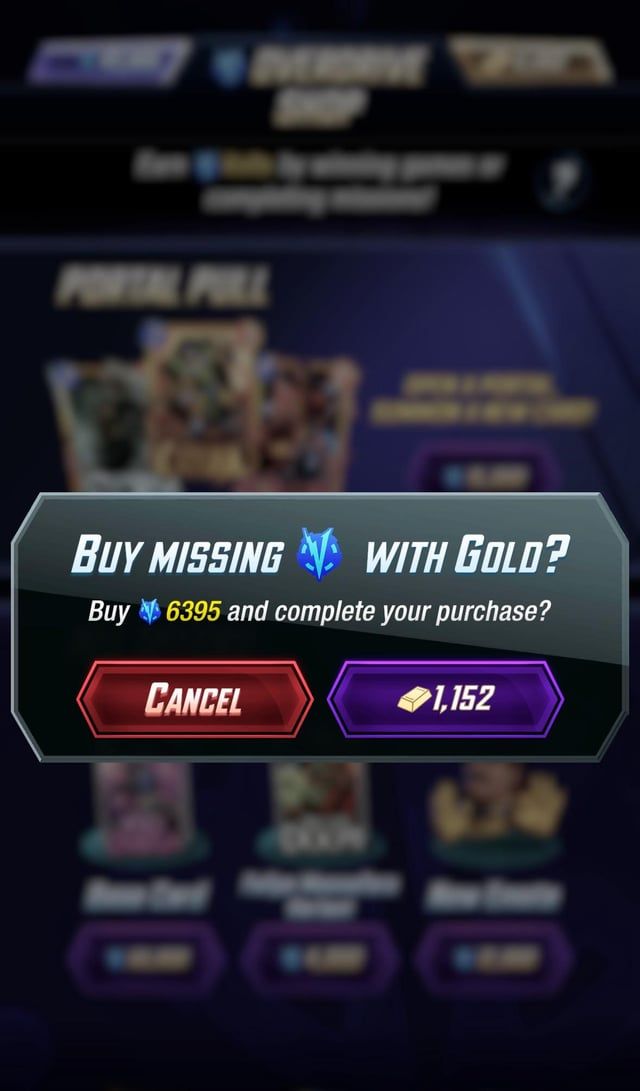 Marvel Snap gold exchange for mission refresh