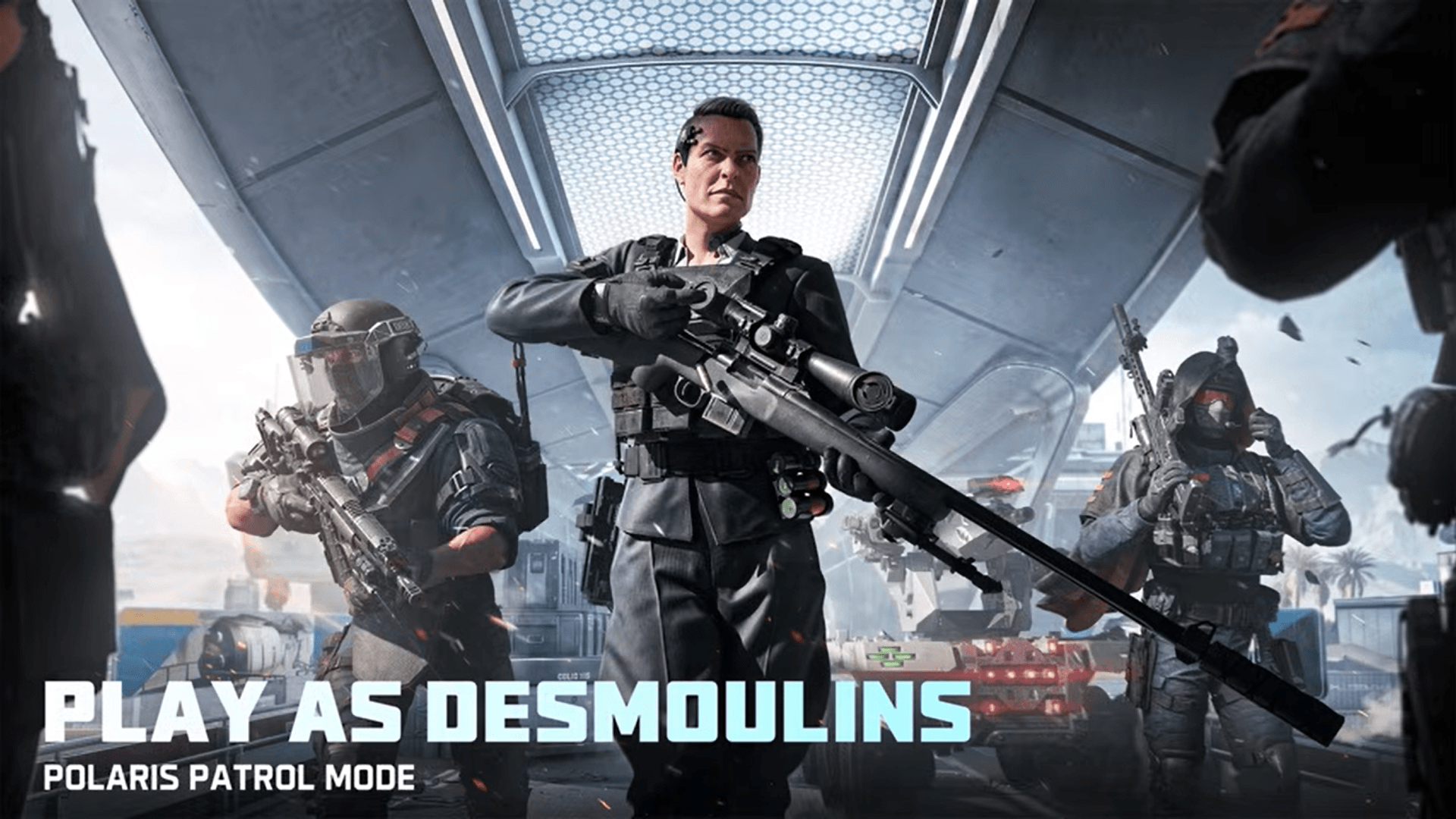 Desmoulins piloting the Polaris Patrol combat vehicle in Delta Force