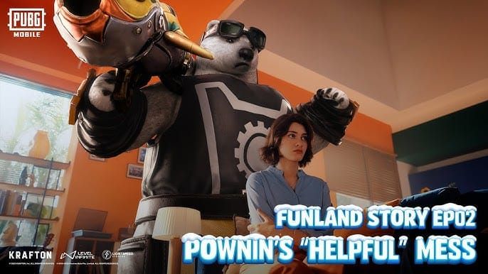 PUBG मोबाइल निंजा पेंग्विन NPC कैरेक्टर फ्रॉस्टी फनलैंड मोड में शूरिकेन फेंक रहा है