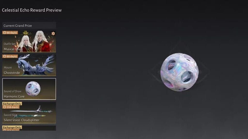 Antarmuka gacha Celestial Echo Where Winds Meet