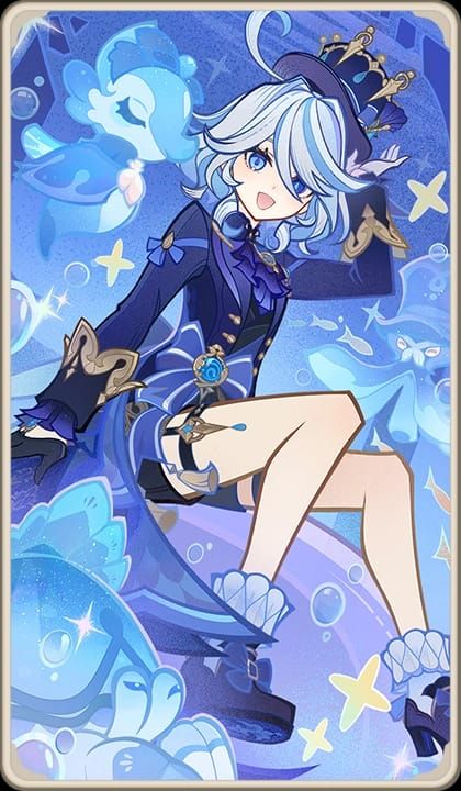 Kartu Furina Genshin Impact TCG dengan detail skill dan burst