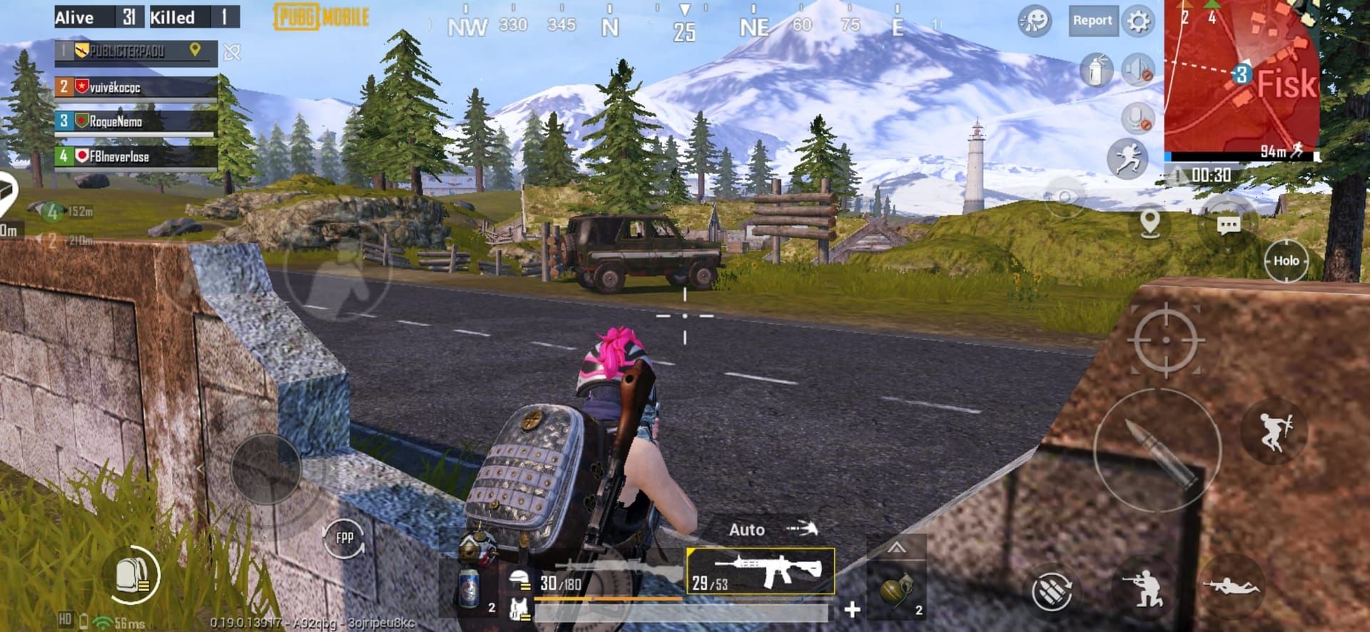 PUBG Mobile Battle Royale environment showing detailed graphics and particle effects